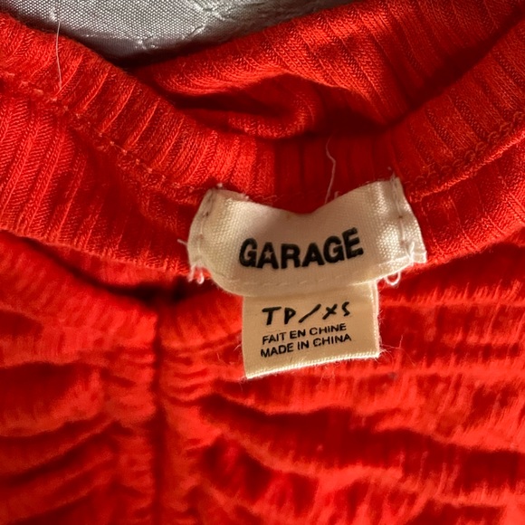 Garage orange ribbed The V Ruched Tee - Picture 8 of 11